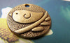 Accessories - 10 Pcs Of Antique Bronze Round Bird Charms 25mm A264