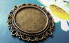 Accessories - 10 Pcs Of Antique Bronze Round Cameo Base Settings Match 20mm Cabochon A3156