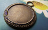 Accessories - 10 Pcs Of Antique Bronze Round Cameo Base Settings Match 20mm Cabochon A3206
