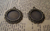 Accessories - 10 Pcs Of Antique Bronze Round Cameo Base Settings Match 20mm Cabochon A3524