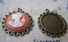 Base Setting - 10 pcs Antique Bronze Base Settings Match 22mm Cabochon A543