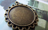 Base Setting - 10 pcs Antique Bronze Base Settings Match 22mm Cabochon A543