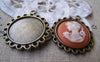 Base Setting - 10 pcs Antique Bronze Base Settings Match 22mm Cabochon A543