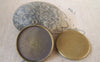 Accessories - 10 Pcs Of Antique Bronze Round Cameo Base Settings Match 25mm Cabochon A5416