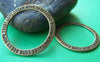 Accessories - 10 Pcs Of Antique Bronze Round Circle Rings Charms Size 35mm A494