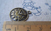Accessories - 10 Pcs Of Antique Bronze Round Clock Charms 18mm A475