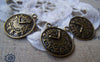 Accessories - 10 Pcs Of Antique Bronze Round Clock Charms 18mm A475