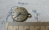 Accessories - 10 Pcs Of Antique Bronze Round Clock Charms 19mm A6520