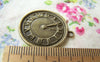 Accessories - 10 Pcs Of Antique Bronze Round Clock Charms 24mm A479