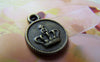 Accessories - 10 Pcs Of Antique Bronze Round Embossed Crown Ring Charms 15mm A780