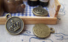 Accessories - 10 Pcs Of Antique Bronze Round Embossed Crown Ring Charms 15mm A780