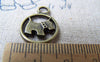 Accessories - 10 Pcs Of Antique Bronze Round Filigree Dog Ring Charms 15mm A2115