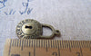 Accessories - 10 Pcs Of Antique Bronze Round Lock Charms 13x21mm A2787
