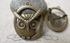 Accessories - 10 Pcs Of Antique Bronze Round Owl Pendants Charms 28x32mm A6908