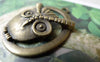 Accessories - 10 Pcs Of Antique Bronze Round Owl Pendants Charms 28x32mm A6908