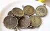 Accessories - 10 Pcs Of Antique Bronze Round Peace Tree Charms 20mm A545