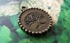 Accessories - 10 Pcs Of Antique Bronze Round Peace Tree Charms 20mm A545