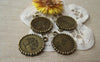 Accessories - 10 Pcs Of Antique Bronze Round Peace Tree Charms 20mm A545
