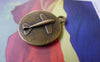 Accessories - 10 Pcs Of Antique Bronze Round Plane Back Cameo Base Settings Match 18mm Cabochon A5356