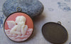 Base Setting - 10 pcs Antique Bronze Base Settings Match 25mm Cabochon A3212