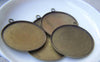 Base Setting - 10 pcs Antique Bronze Base Settings Match 30mm Cabochon A3209