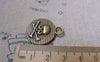 Accessories - 10 Pcs Of Antique Bronze Round Skull Pendant Charms Double Sided 23mm A6088