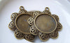 Accessories - 10 Pcs Of Antique Bronze Round Sunflower Cameo Base Settings Match 20mm Cabochon A5752