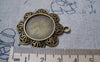 Accessories - 10 Pcs Of Antique Bronze Round Sunflower Cameo Base Settings Match 20mm Cabochon A5752