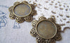 Accessories - 10 Pcs Of Antique Bronze Round Sunflower Cameo Base Settings Match 20mm Cabochon A5752