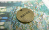 Accessories - 10 Pcs Of Antique Bronze Round Words Karma Charms20mm A6003