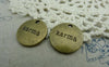 Accessories - 10 Pcs Of Antique Bronze Round Words Karma Charms20mm A6003