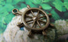 Accessories - 10 Pcs Of Antique Bronze Rudder Charms 25x28mm A1279