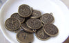 Accessories - 10 Pcs Of Antique Bronze Sagittarius The Archer Constellation Round Charms Pendants 18mm A1936