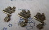 Accessories - 10 Pcs Of Antique Bronze Santa Claus Christmas Gift Charms Pendants 17x17mm A513
