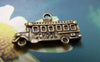 Accessories - 10 Pcs Of Antique Bronze School Bus Charms Double Sided 9x23mm A928