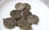 Accessories - 10 Pcs Of Antique Bronze Scorpius Scorpion Constellation Round Charms 18mm A1931