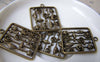 Accessories - 10 Pcs Of Antique Bronze Sea Life Filigree Square Ring Charms Pendants 24mm A462