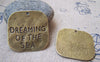 Accessories - 10 Pcs Of Antique Bronze Sea Square Charms 31x31mm A3367