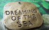 Accessories - 10 Pcs Of Antique Bronze Sea Square Charms 31x31mm A3367