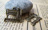 Accessories - 10 Pcs Of Antique Bronze Sewing Machine Charms 18x20mm A3361