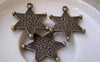 Accessories - 10 Pcs Of Antique Bronze Six Point Star Hexagram Charms Double Sided 24x32mm A525