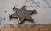 Accessories - 10 Pcs Of Antique Bronze Six Point Star Hexagram Charms Double Sided 24x32mm A525