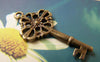 Accessories - 10 Pcs Of Antique Bronze Skeleton Key Charms 18x39mm A168