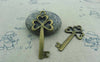 Accessories - 10 Pcs Of Antique Bronze Skeleton Key Charms 22x49mm A188