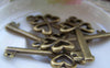 Accessories - 10 Pcs Of Antique Bronze Skeleton Key Charms 22x49mm A188