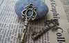 Accessories - 10 Pcs Of Antique Bronze Skeleton Key Charms Pendants 17x43mm A189