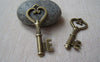 Accessories - 10 Pcs Of Antique Bronze Skeleton Key Charms Pendants 18x45mm A175