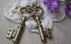 Accessories - 10 Pcs Of Antique Bronze Skeleton Key Charms Pendants 18x45mm A175