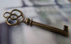 Accessories - 10 Pcs Of Antique Bronze Skeleton Key Charms Pendants 20x62mm A177