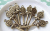 Accessories - 10 Pcs Of Antique Bronze Skeleton Key Charms Pendants Double Sided 11x40mm A2785
